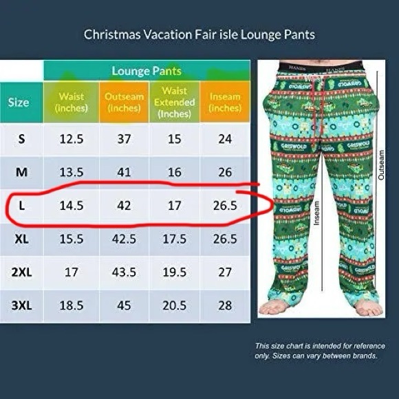 National Lampoon's Griswold Christmas Vacation Fair isle Lounge Pants mens Large - Picture 11 of 11